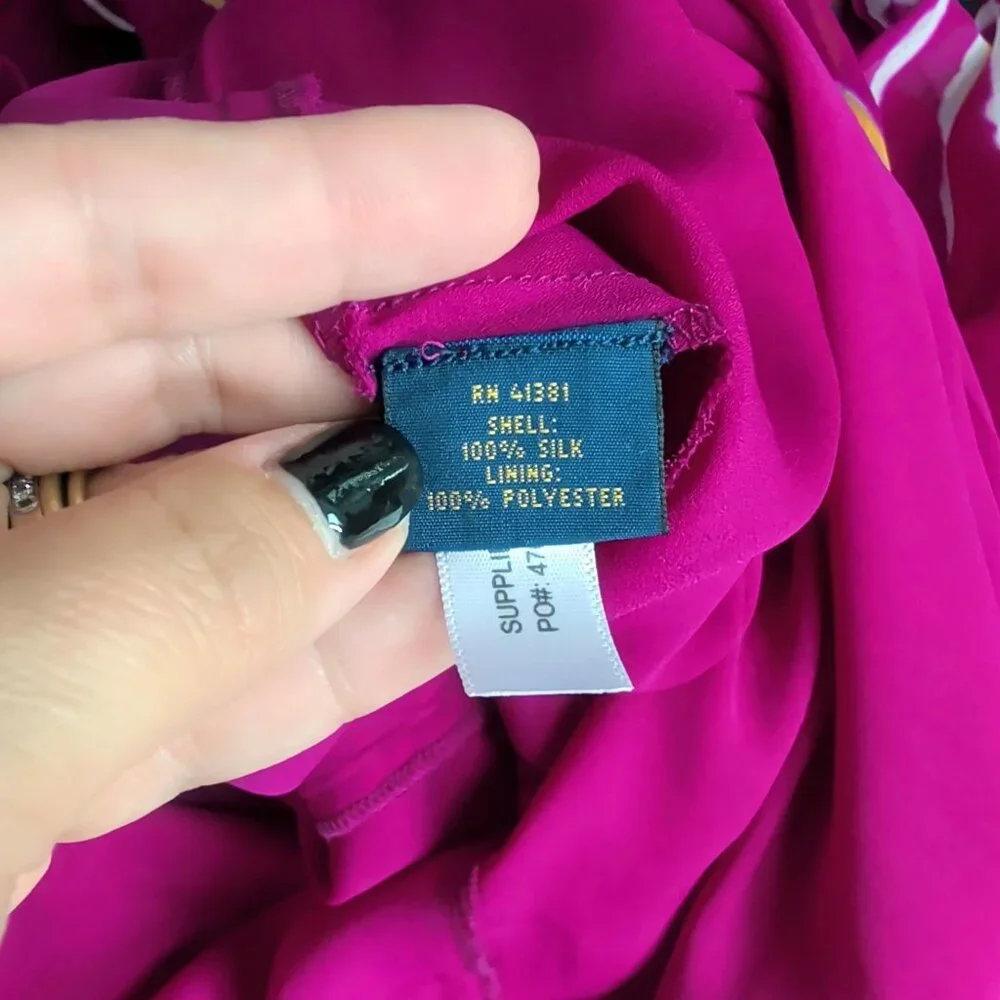 Ralph Lauren Shibori Pink Dress 10 Medium Pink Handkerchief NWT - Picture 11 of 12